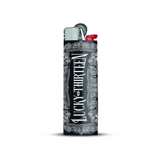 Lucky Thirteen Los Angeles - BIC Lighter Logo (BLK/WHT)